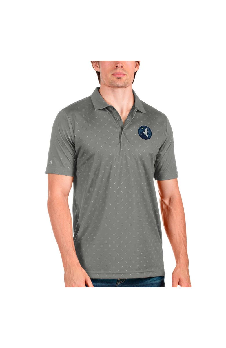 ANTIGUA Men's Antigua Steel Minnesota Timberwolves Spark Polo, Main, color, 