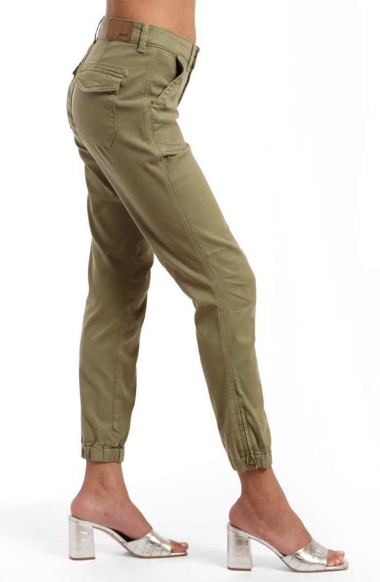 Mavi Jeans Ivy Luxe Twill Ankle Straight Leg Pants, Alternate, color, Green Luxe Twill