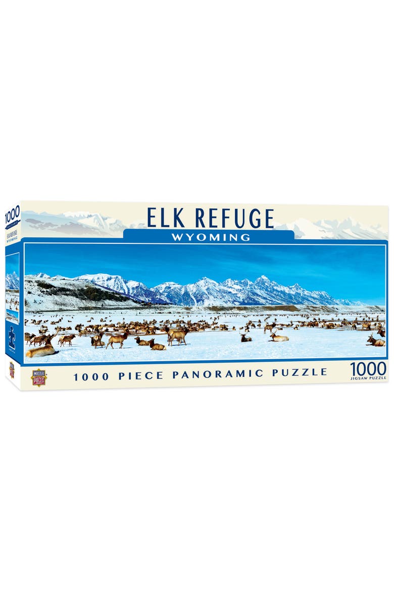 Elk Refuge 1000pc Panoramic Puzzle, Main, color, Multicolor