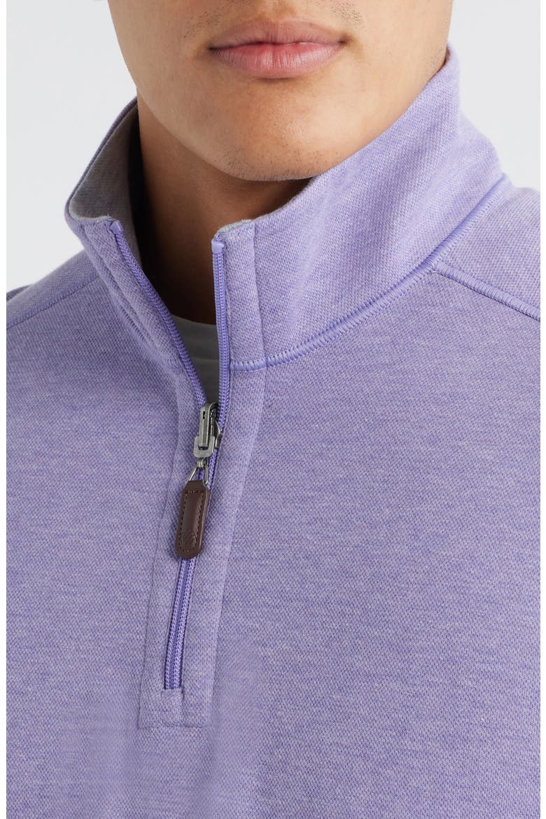 Icon Reversible Cotton Blend Quarter Zip Pullover, Alternate, color, PURPLE/ STORM