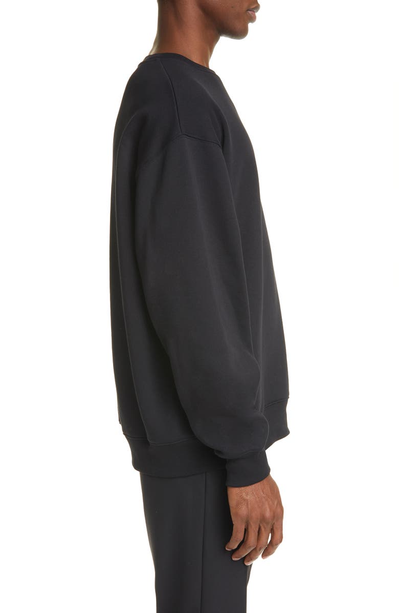 Acne Studios Forba Face Patch Crewneck Sweater, Alternate, color,