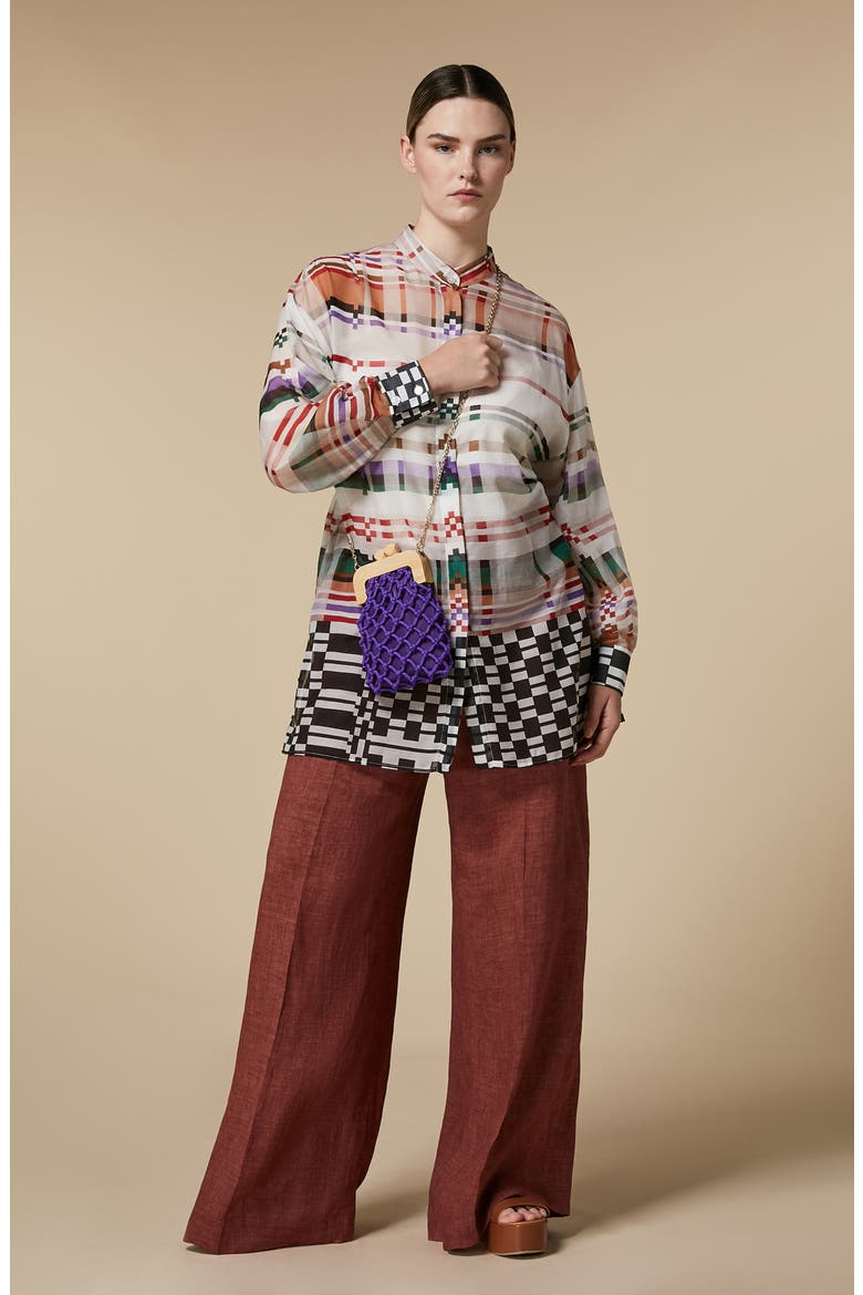 Finito Print Cotton & Silk Voile Shirt, Alternate, color, IVORY