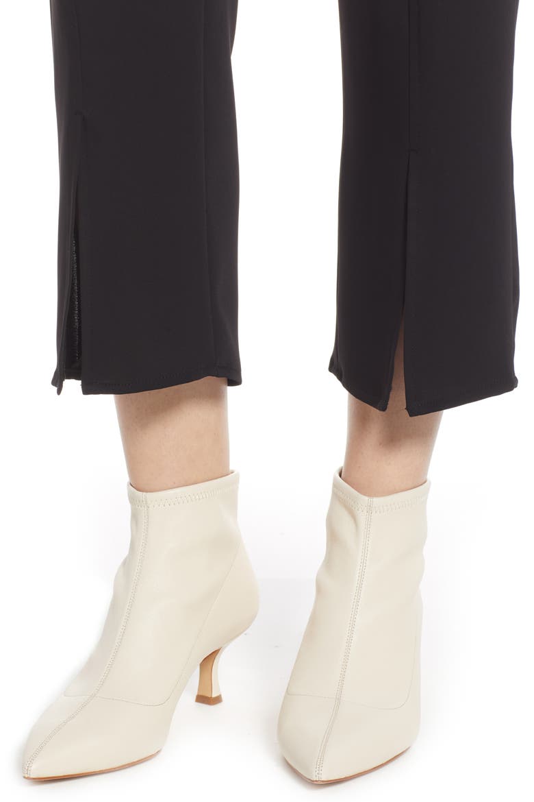 Slit Hem Crop Skinny Pants (Nordstrom Exclusive), Alternate, color, BLACK