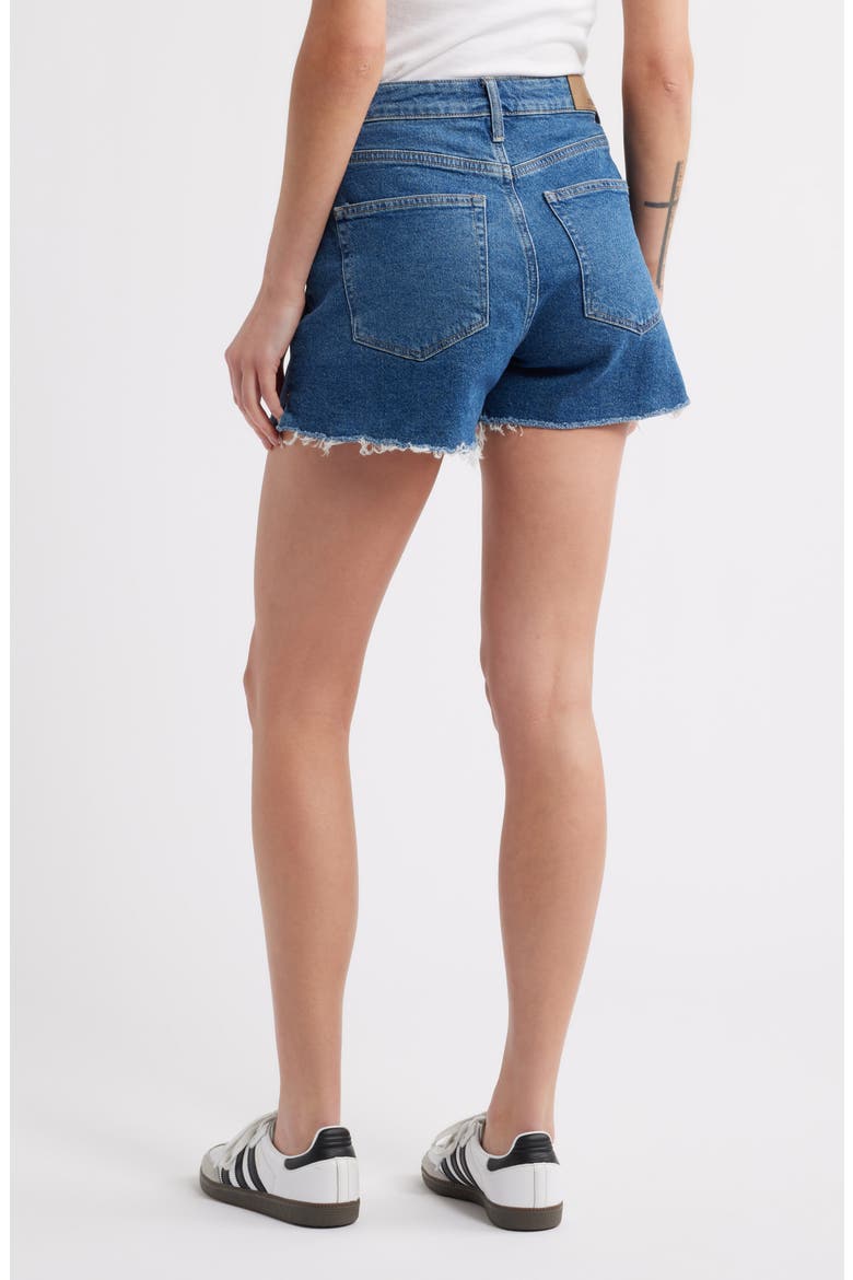 Heidi High Waist Relaxed Denim Cutoff Shorts, Alternate, color, INDIGO