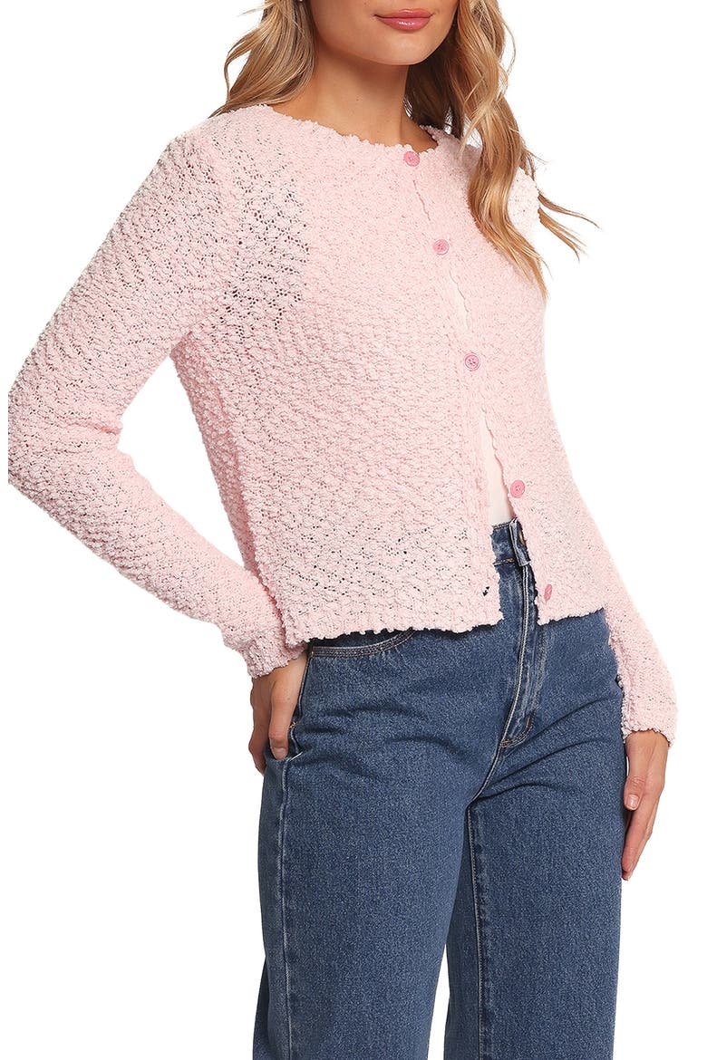 Ally Textured Cardigan, Alternate, color, PINK