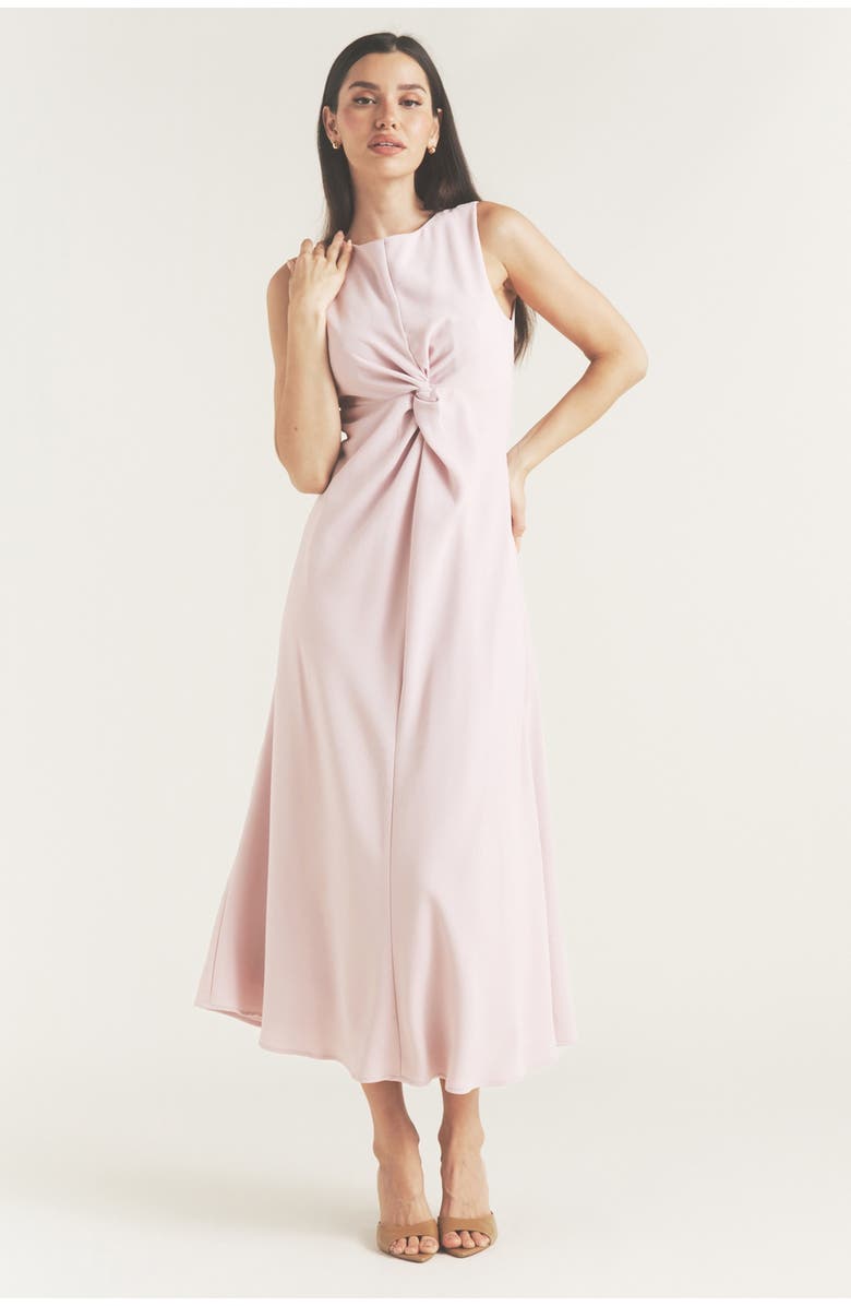 Six Stories Daphne Knot Detail Sleeveless Midi Dress, Main, color, Lilac