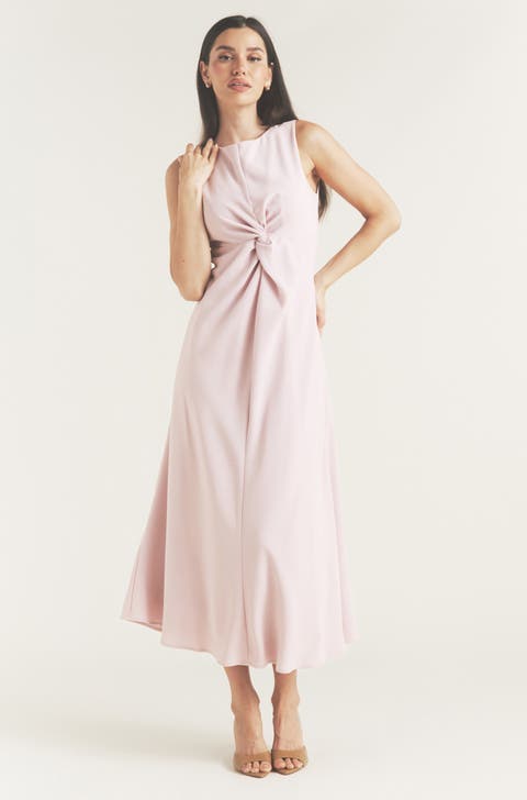 Daphne Knot Detail Sleeveless Midi Dress
