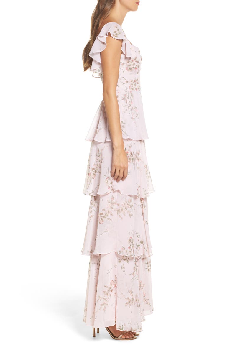 Abby Off the Shoulder Tiered Dress, Alternate, color, GARDEN FLORAL