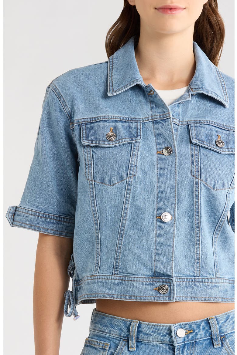 Blu Short Sleeve Denim Jacket, Alternate, color, INDIGO BLUE