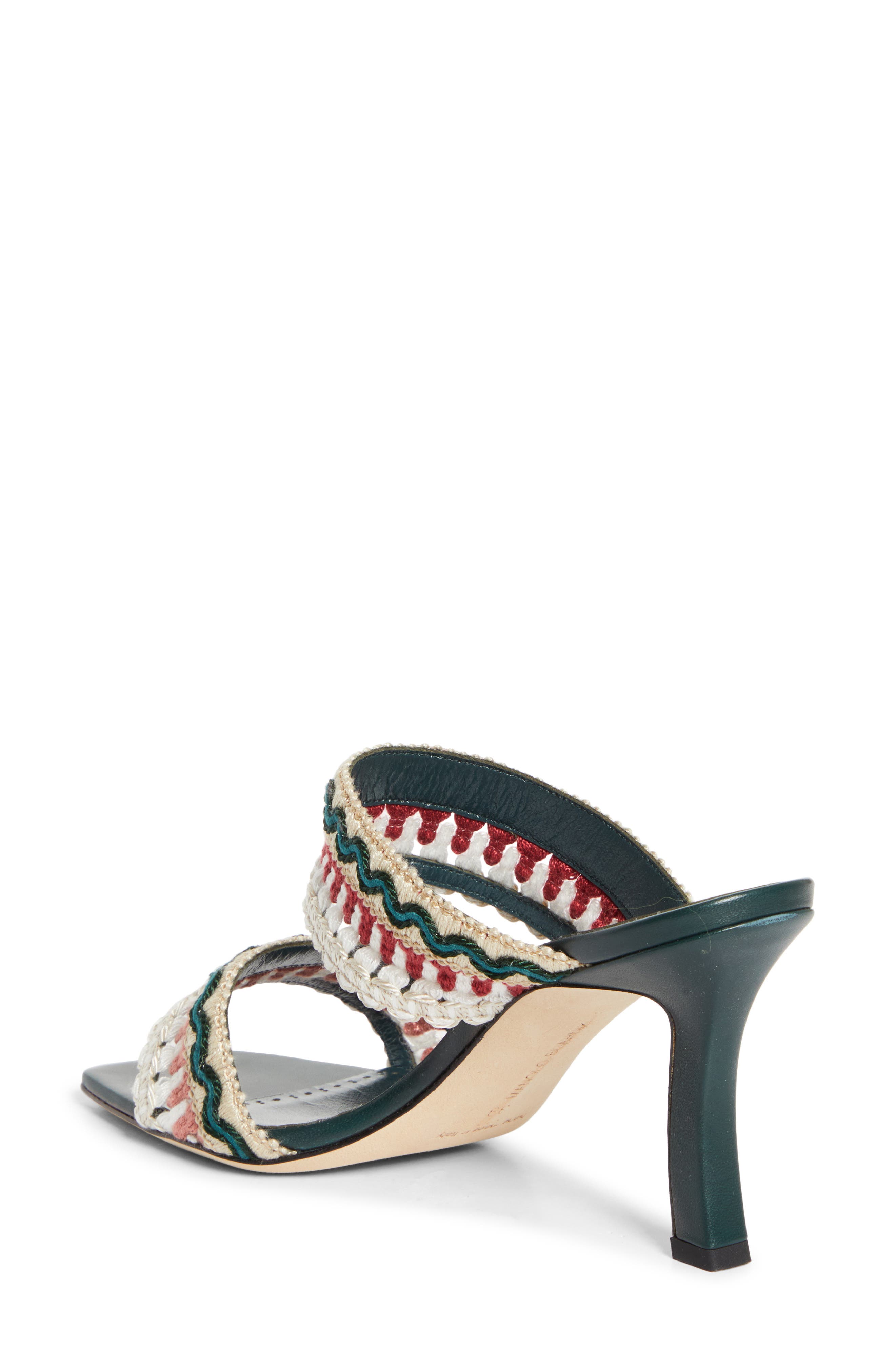 Manolo Blahnik Mabecomu Slide Sandal, Alternate, color, Ivory Multi