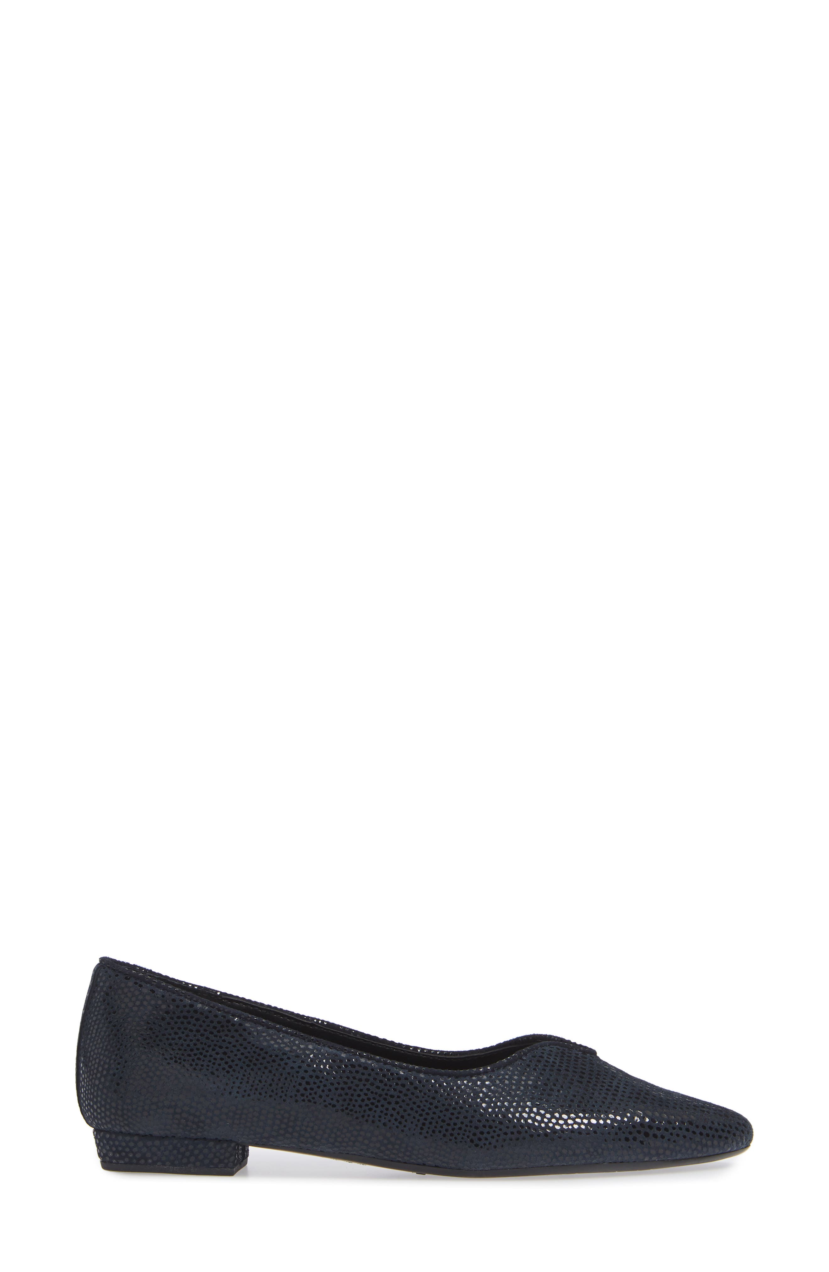 'Ganet' Pointy Toe Flat, Alternate, color, NAVY LEATHER