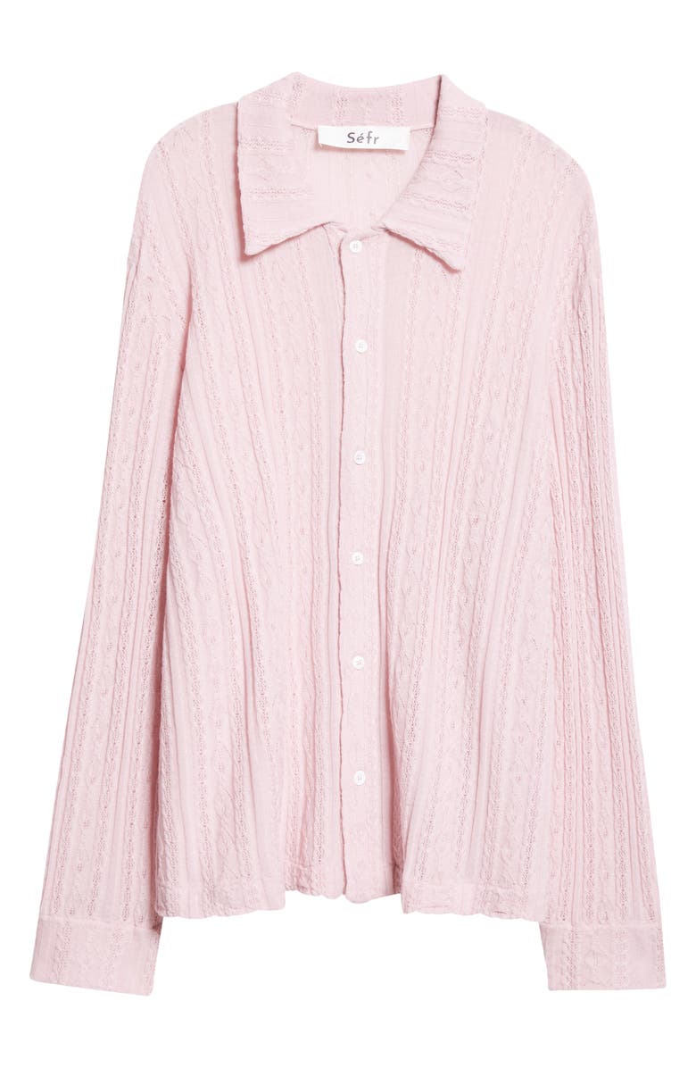 Séfr Riku Mixed Stitch Merino Wool Cardigan, Alternate, color,