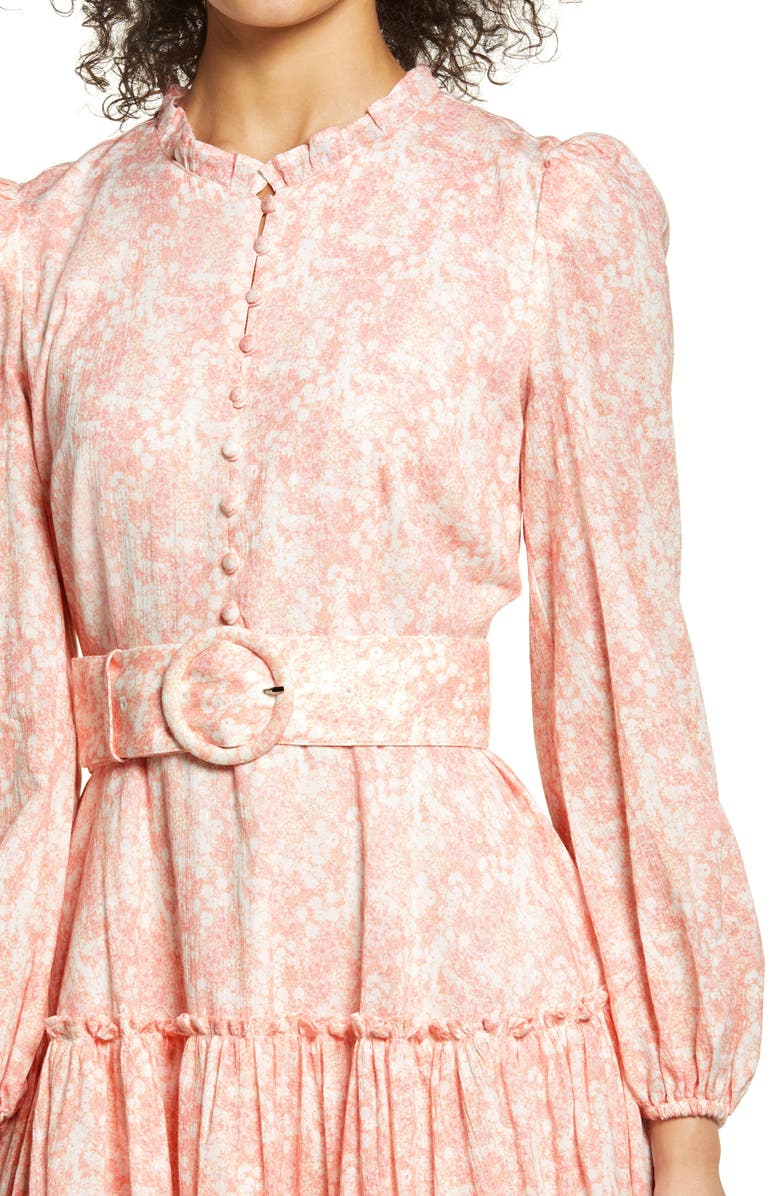 Rachel Parcell Rachel Parcel Tiered Long Sleeve Fit & Flare Minidress, Alternate, color, 