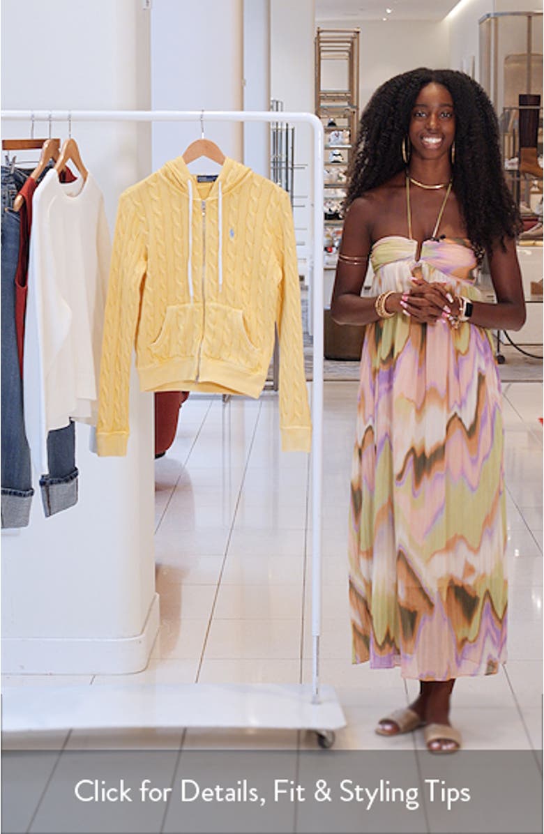 Cable Knit Cotton Full Zip Hoodie, sales video thumbnail