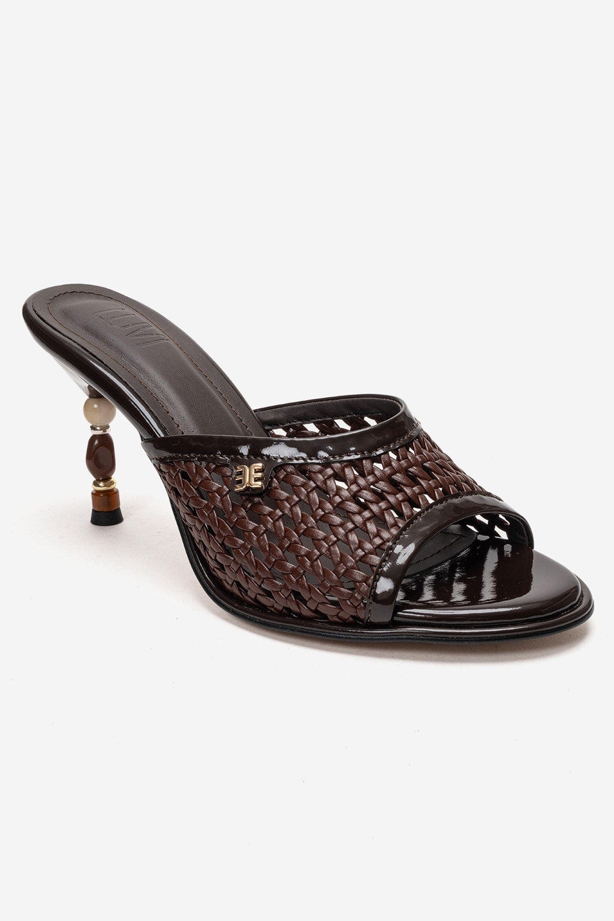 Selvian Woven Stiletto Sandal, Alternate, color, Brown