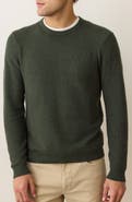 Marine Layer Textured Cotton Blend Crewneck Sweater