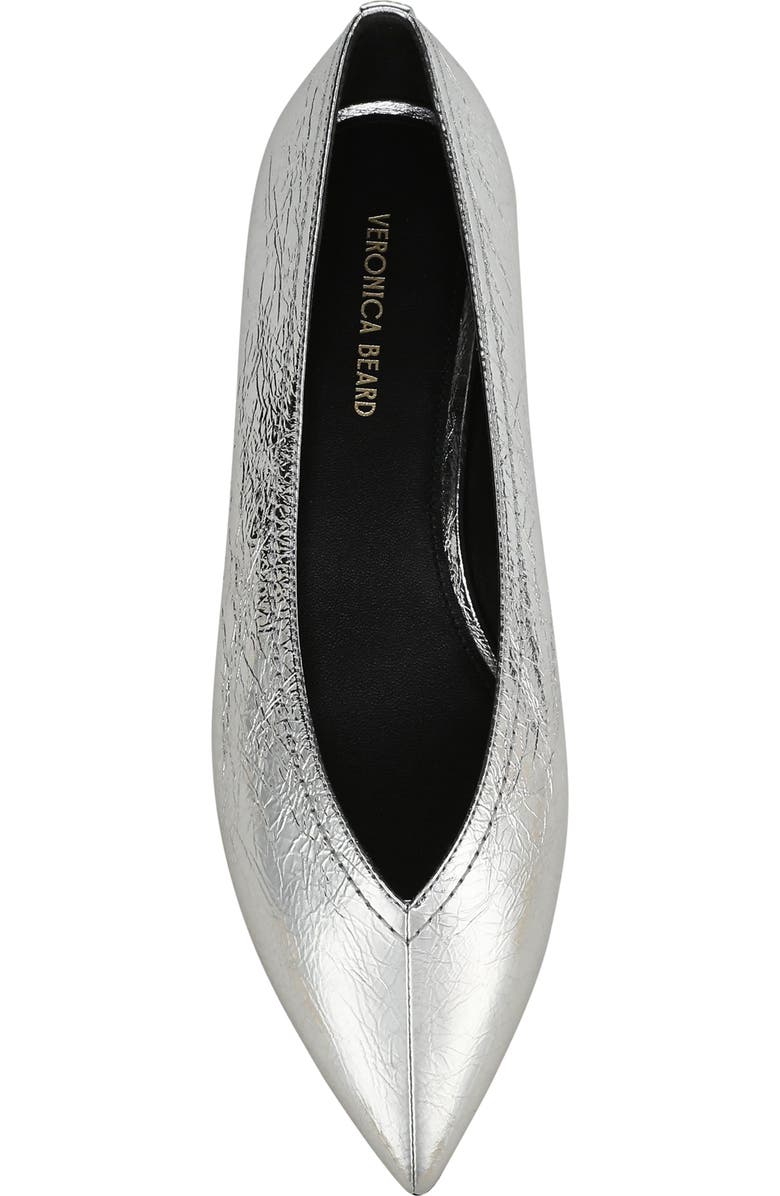 Veronica Beard Bancroft Pointed Toe Flat, Alternate, color, Silver