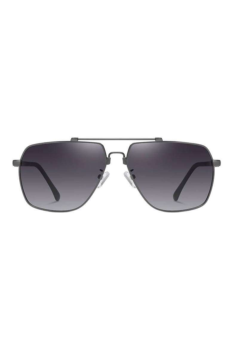 East 62mm Polarized Aviator Sunglasses, Main, color, BLACK/ BLACK