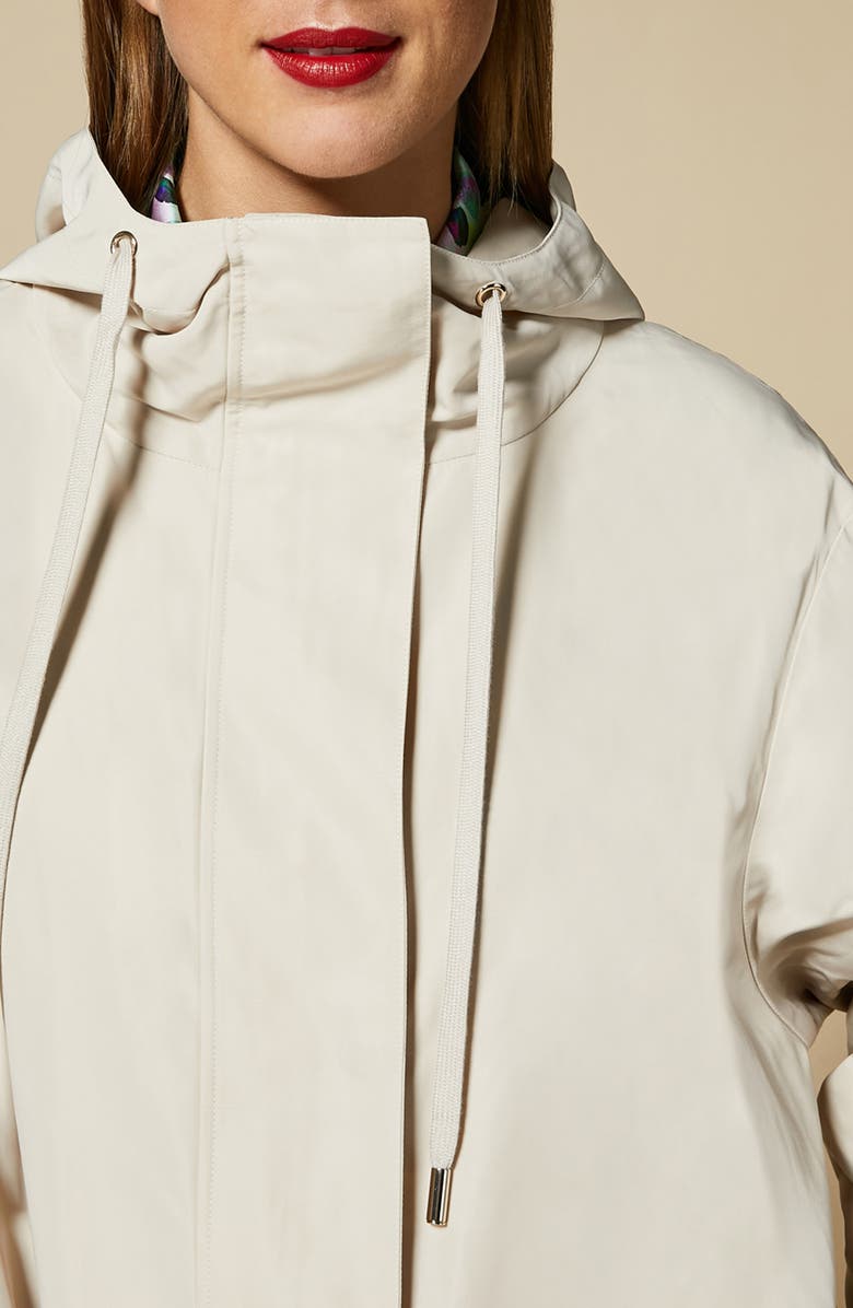Marina Rinaldi Trono Water Repellent Trapeze Hooded Raincoat, Alternate, color, 