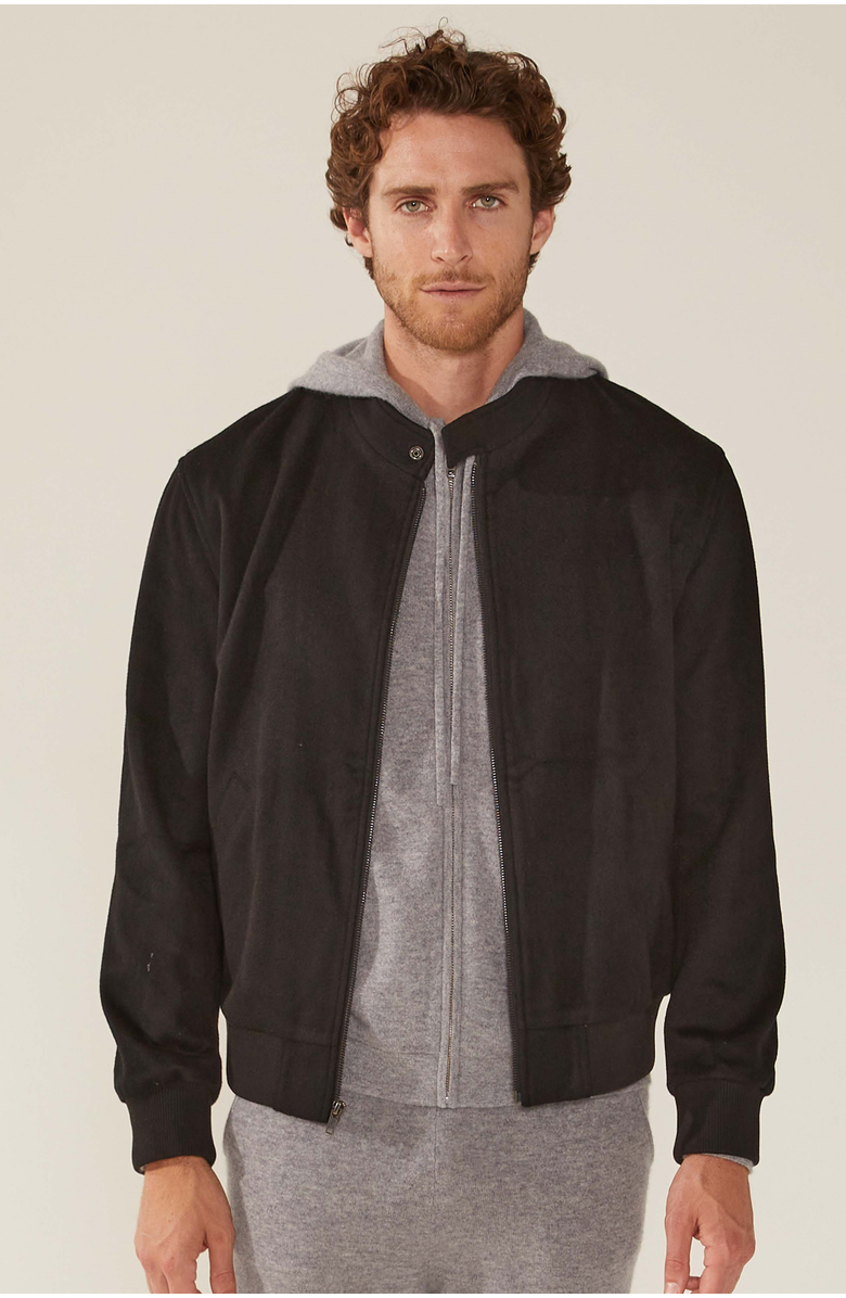 Italic Chase Bomber Jacket, Alternate, color, Black