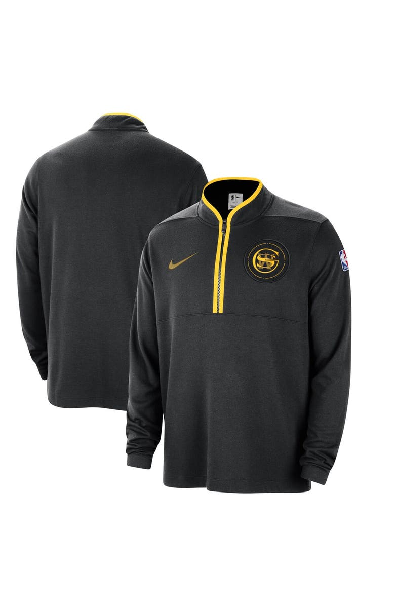 Nike Men's Nike Black Golden State Warriors 2023/24 City Edition Authentic Coaches Half-Zip Top, Main, color,
