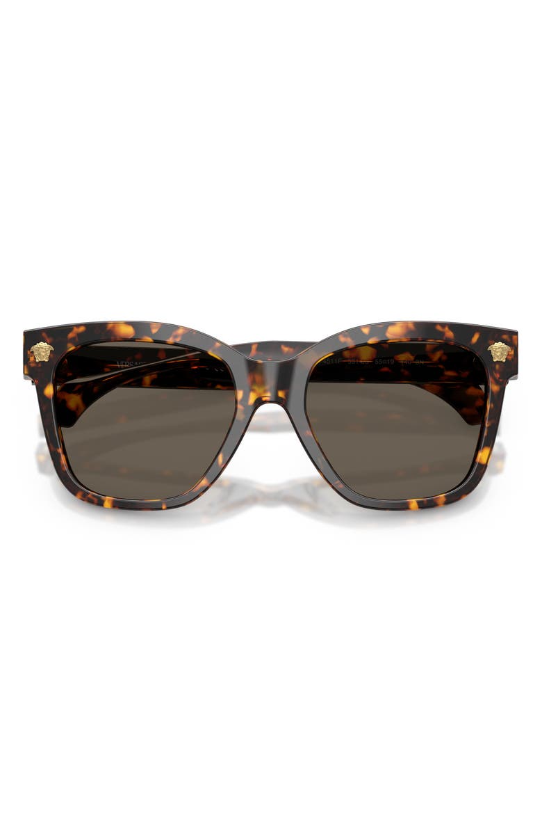 Versace 55mm Square Sunglasses, Alternate, color, Havana Yellow / Brown
