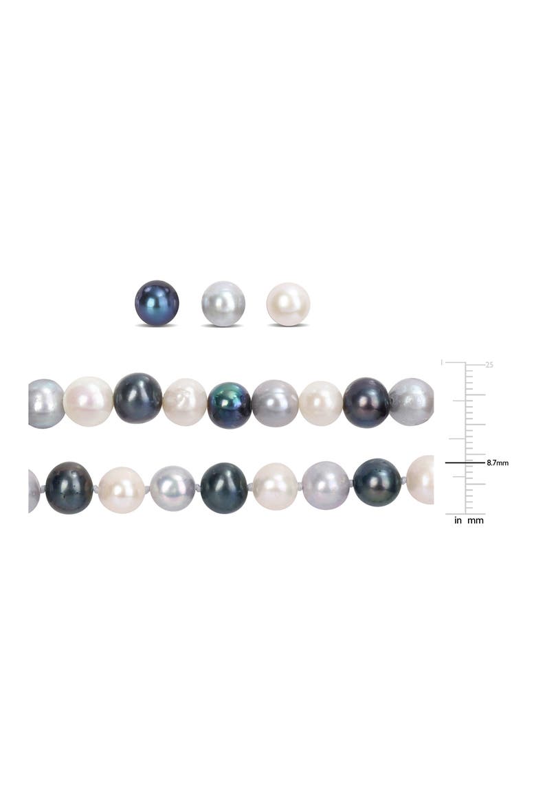 8-8.5mm Multi-Color Cultured Freshwater Pearl Necklace, Alternate, color, SILVER/ PEARL