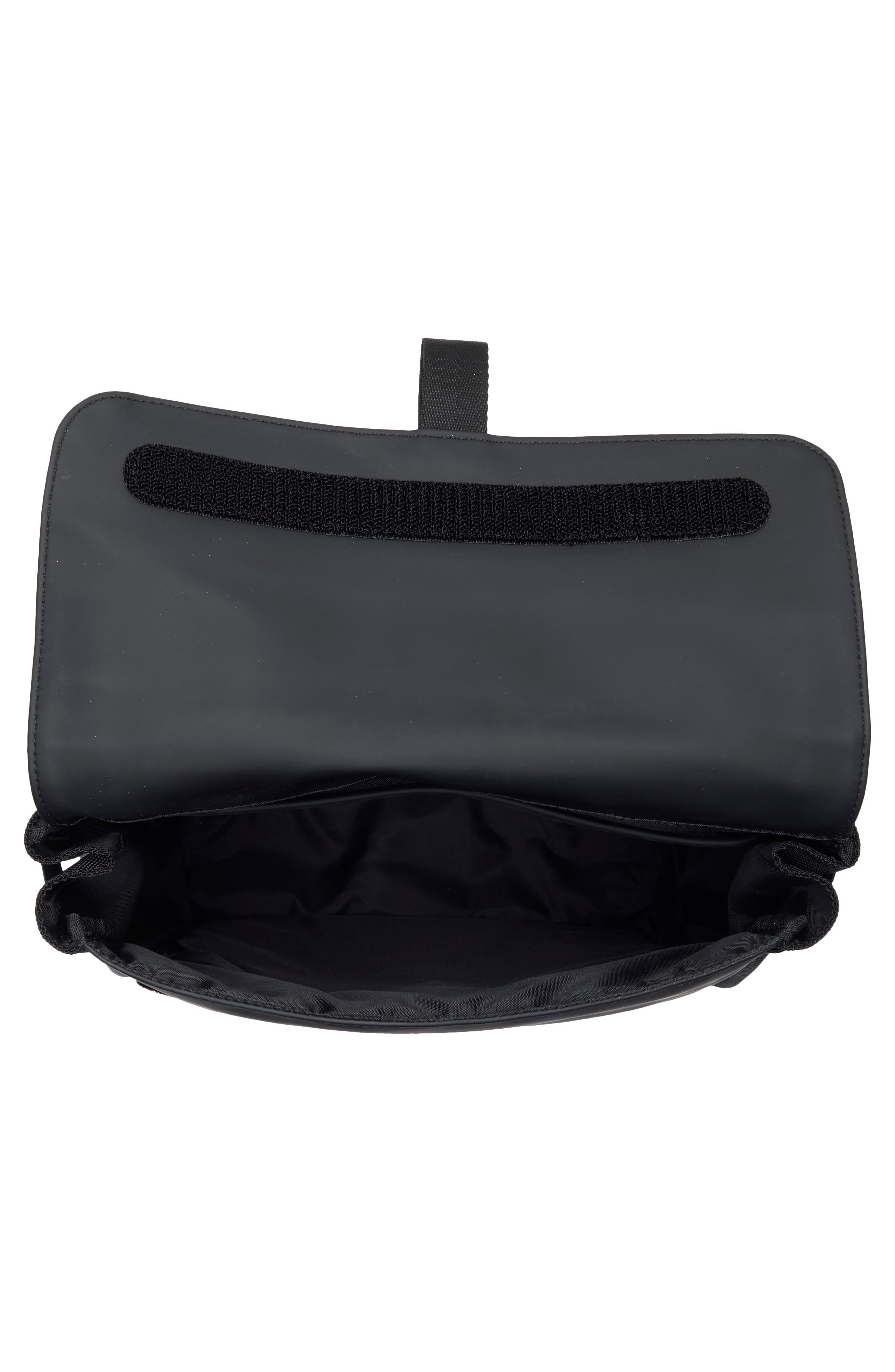 Rubberized Flap Laptop Backpack, Alternate, color, BLACK