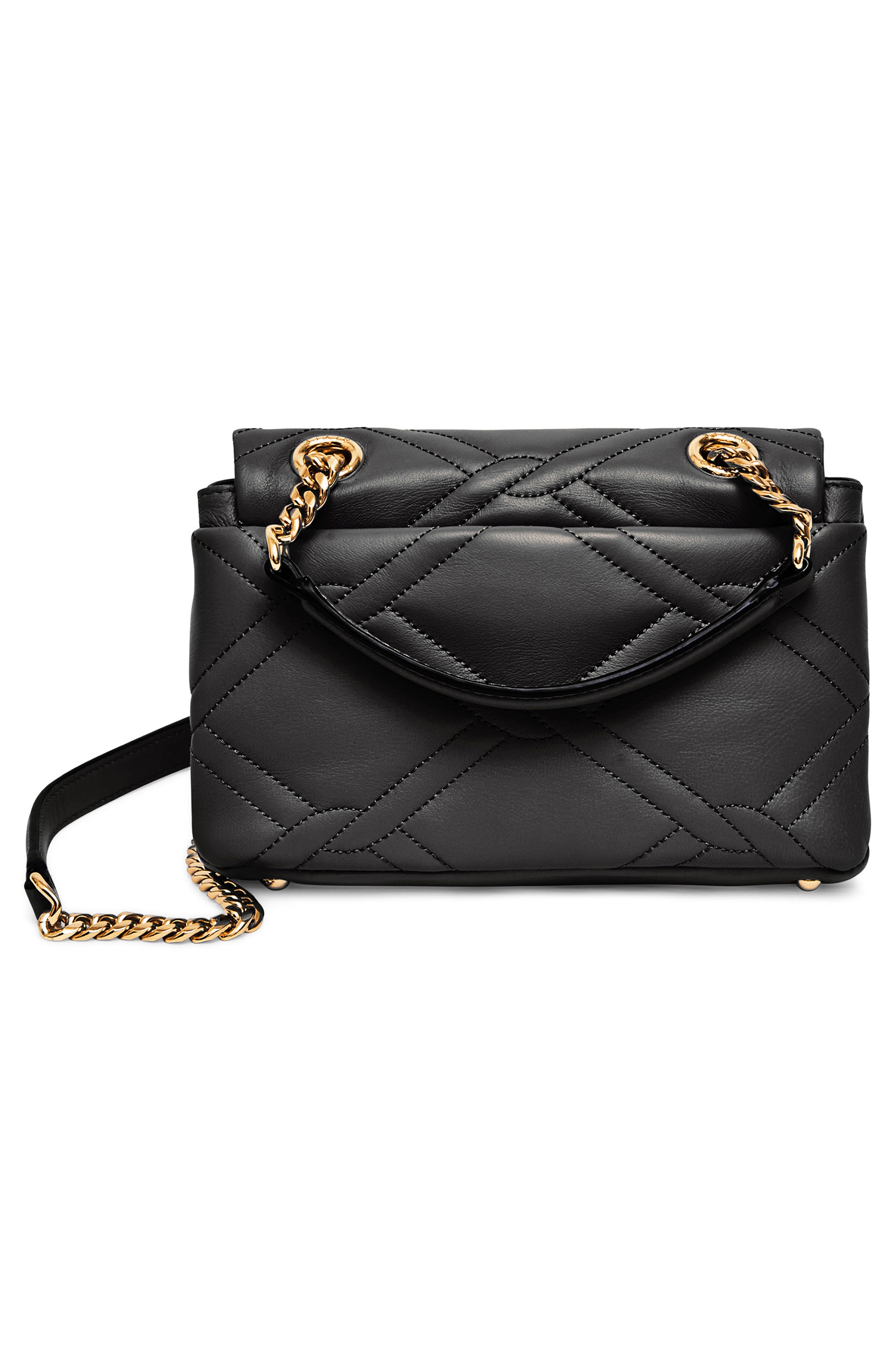 AIMEE Unity Box Quilted Leather Convertible Shoulder Bag, Alternate, color, Black