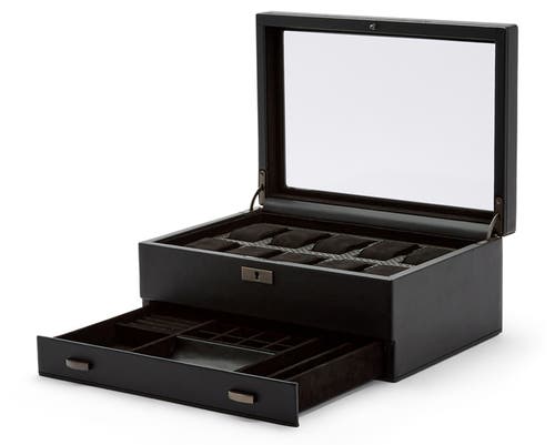 Wolf Axis 10 Piece Watch Box With Drawer In Powder Coat