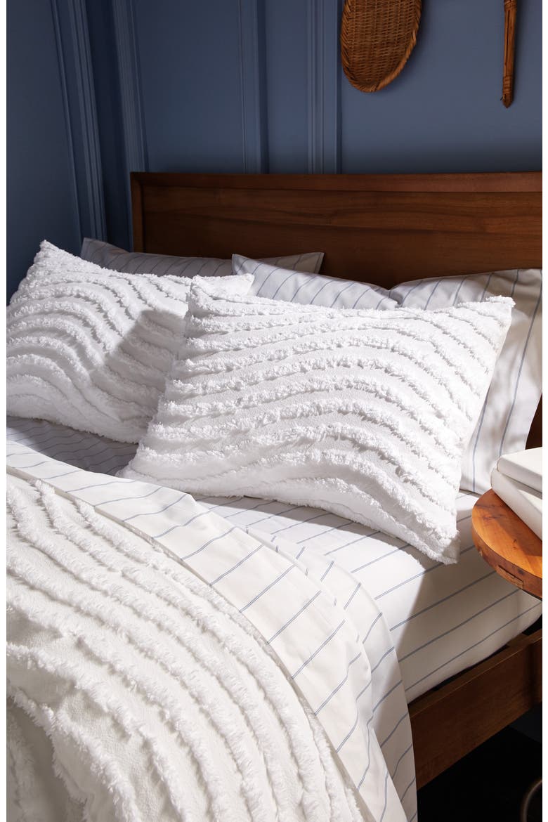 Chenille Wave Comforter & Sham Set, Alternate, color, WHITE