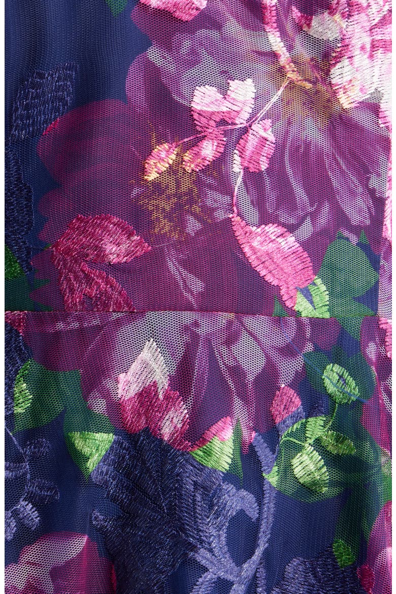 Floral Print Sleeveless Fit & Flare Cocktail Dress, Alternate, color, NAVY MULTI