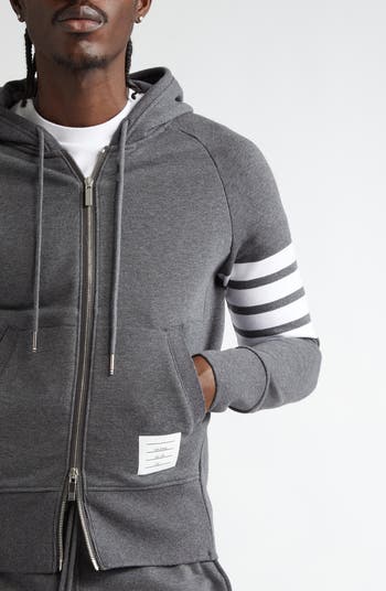 Thom Browne Classic 4-Bar Zip Cotton Hoodie | Nordstrom