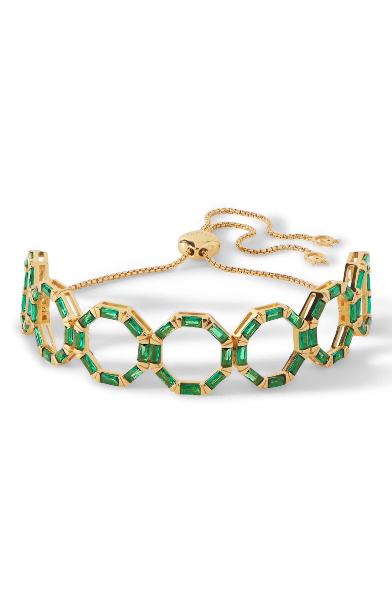 Gold/Emerald CZ