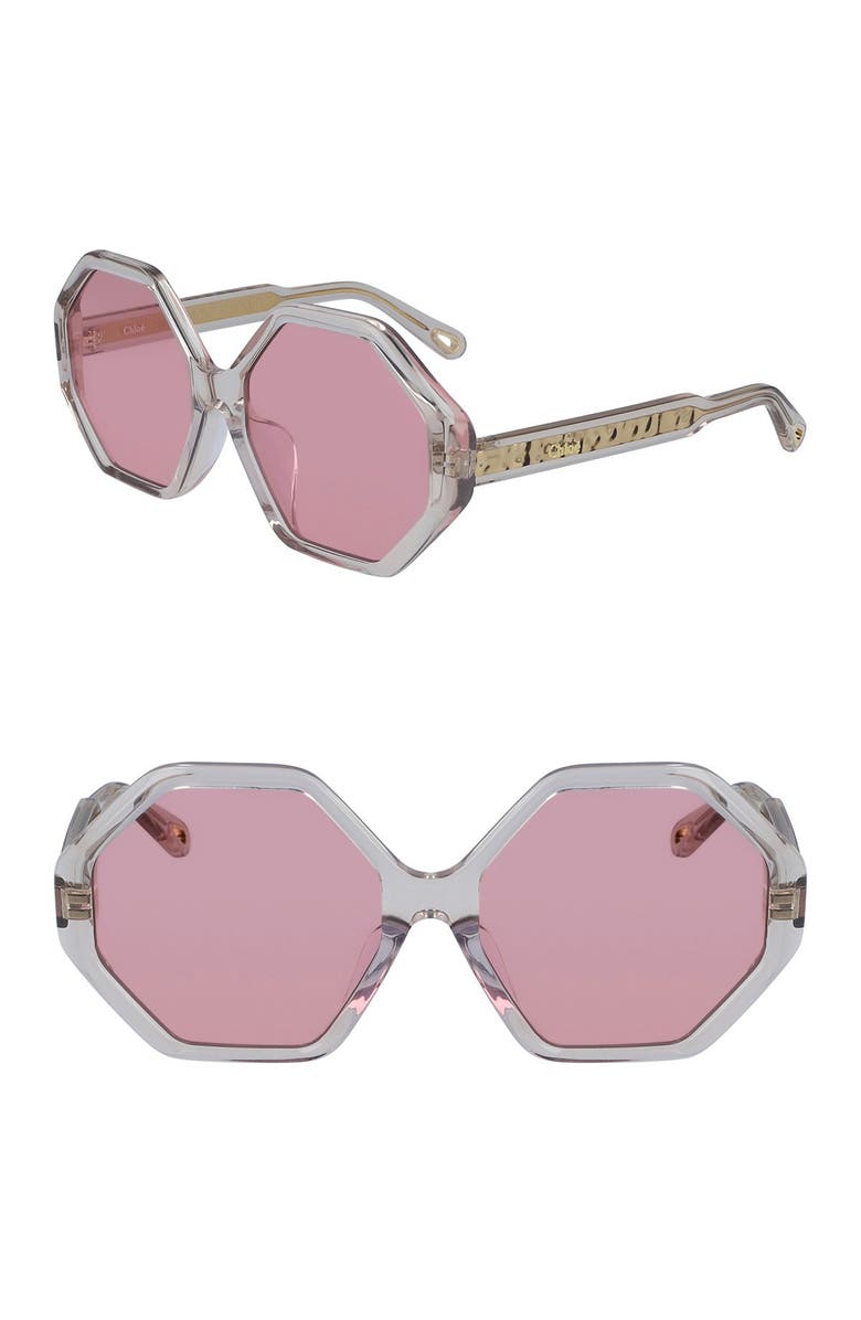 Chloé Willow 57mm Geo Sunglasses, Alternate, color,