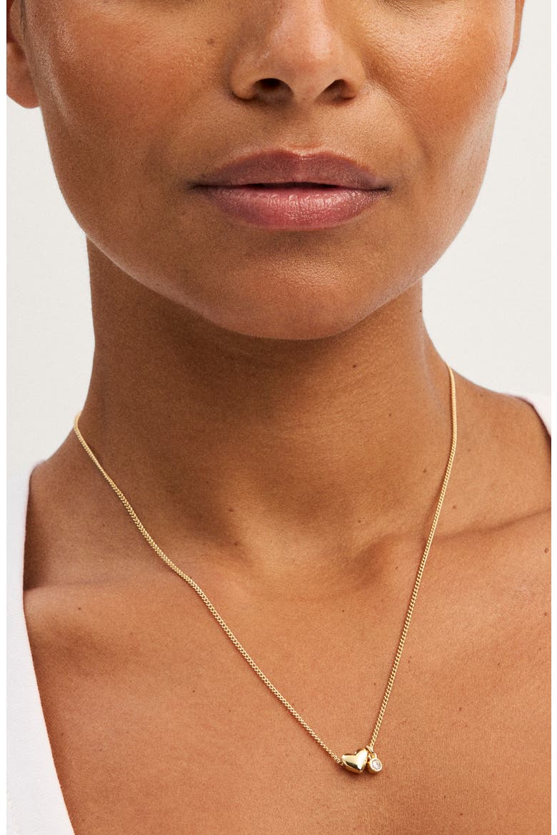 Baby Heart Pendant Necklace, Alternate, color, WARM GOLD