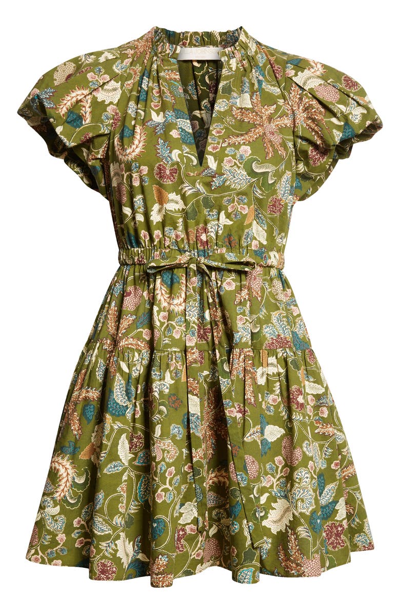 Ulla Johnson Izel Floral Print Minidress, Alternate, color, Lichen