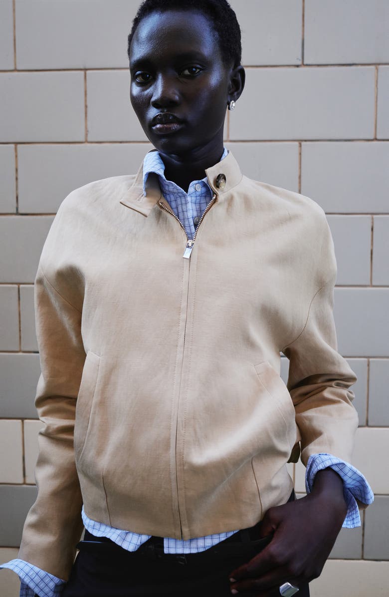MANGO Linen Blend Jacket, Alternate, color, 
