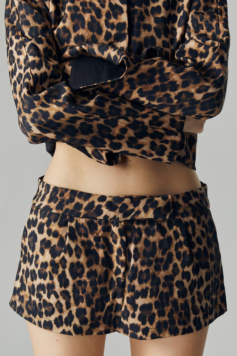 Livia Leopard Skort, Alternate, color, Brown