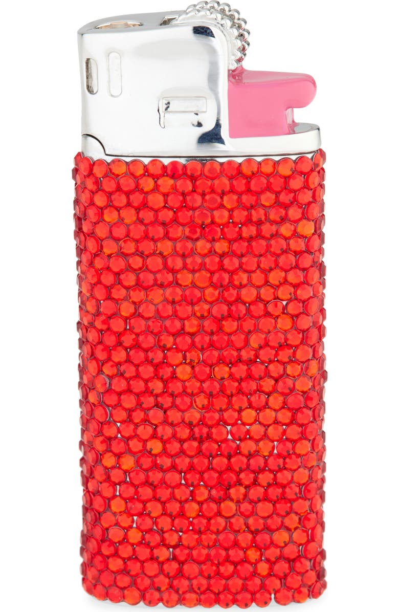 Judith Leiber Got a Light? Crystal Embellished Flame Miniature, Alternate, color, Silver Light Siam