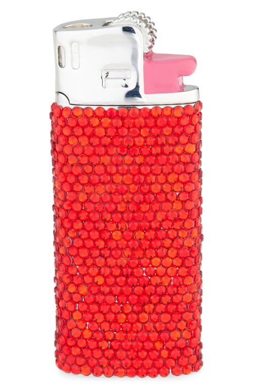 Shop Judith Leiber Got A Light? Crystal Embellished Flame Miniature In Silver Light Siam