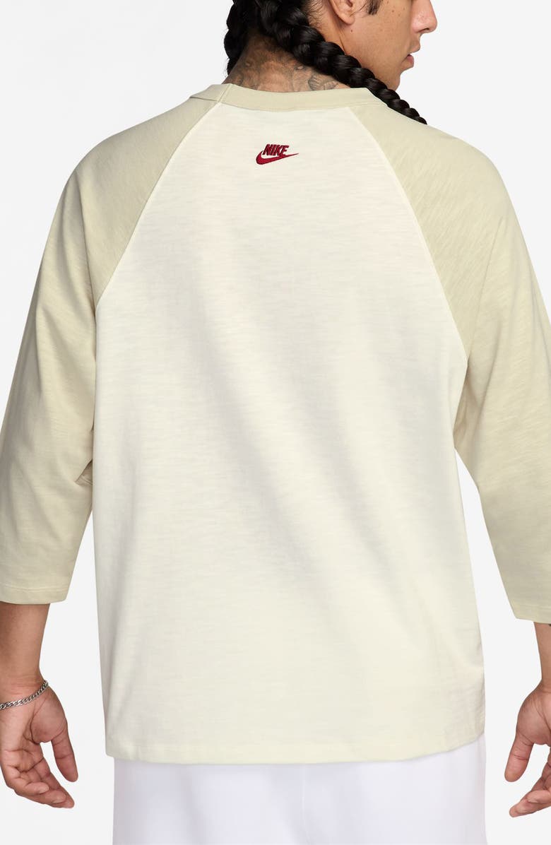 Nike Club Three-Quarter Raglan T-Shirt, Alternate, color, Light Khaki/ Sail