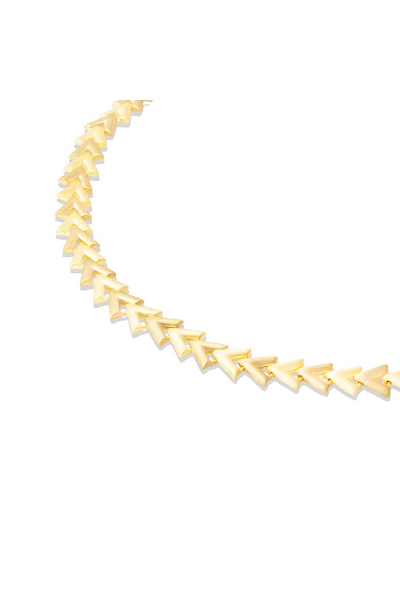 Spark Chevron Link Necklace, Alternate, color, Gold