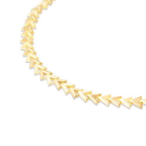Campbell + Charlotte Spark Chevron Link Necklace In Gold