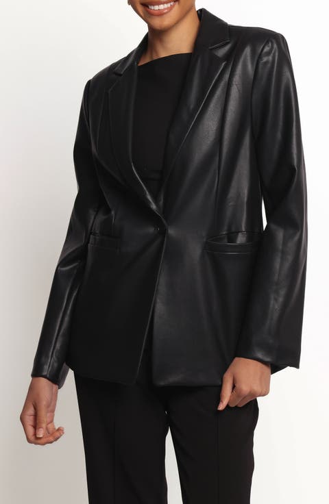 Jamie Faux Leather Blazer