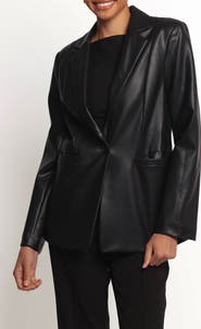 Petal & Pup Jamie Faux Leather Blazer