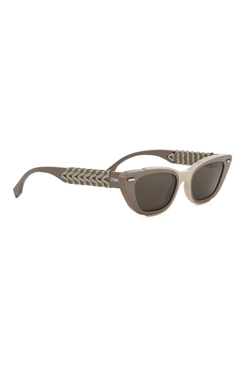 Interlace Cat Eye Sunglasses, Alternate, color, SHINY LIGHT BROWN / BROWN