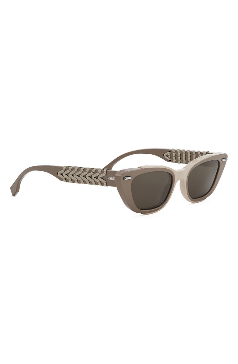 Fendi Interlace Cat Eye Sunglasses, Alternate, color, Shiny Light Brown / Brown