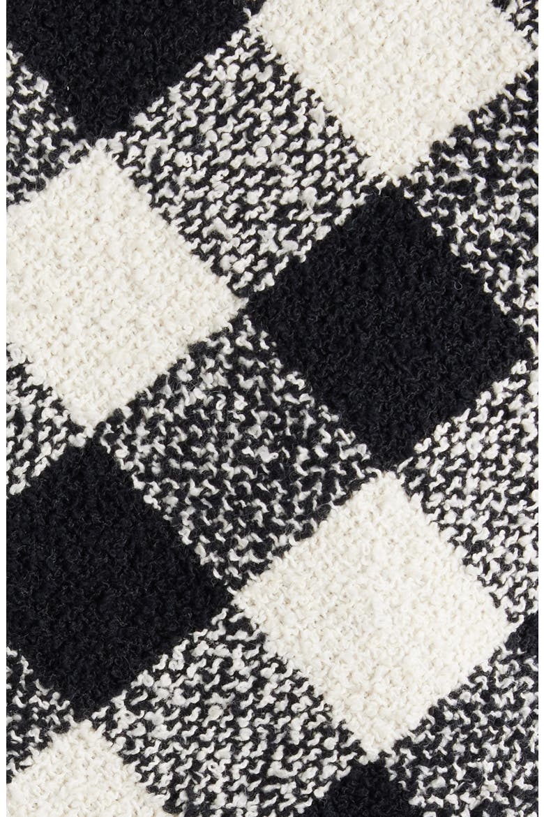 Gingham Tweed Minidress, Alternate, color, BLACK/ WHITE
