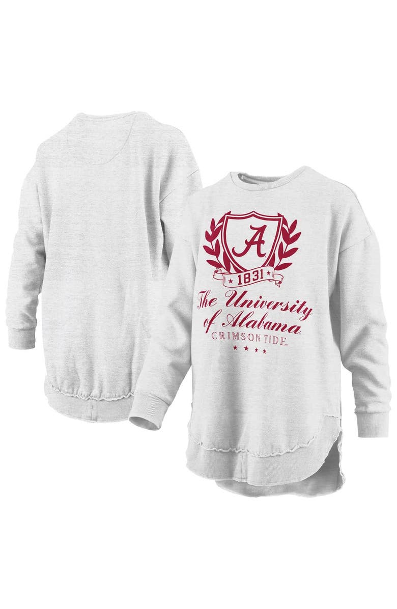 PRESSBOX Women's Pressbox Heather Gray Alabama Crimson Tide Field Day Melange Poncho Pullover Sweatshirt, Main, color, Heather Gray